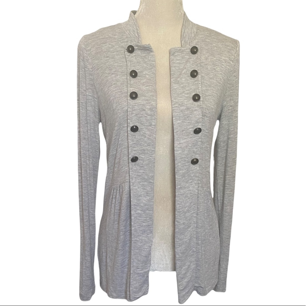 Apostrophe Grey Long Sleeve T-shirt Cardigan sz Small‎